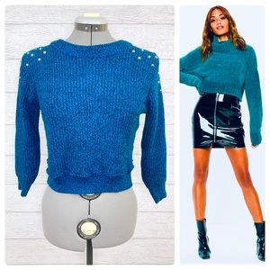 •FURST OF A KIND• Studded Shoulder Crop Knit